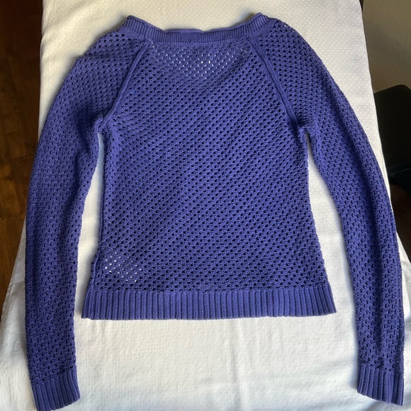 Rosy Women Long Sleeve Knit Sweater, size M, Blue, See Through - Picture 7 of 7